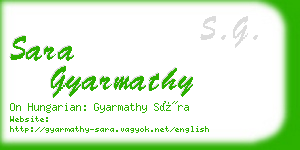 sara gyarmathy business card